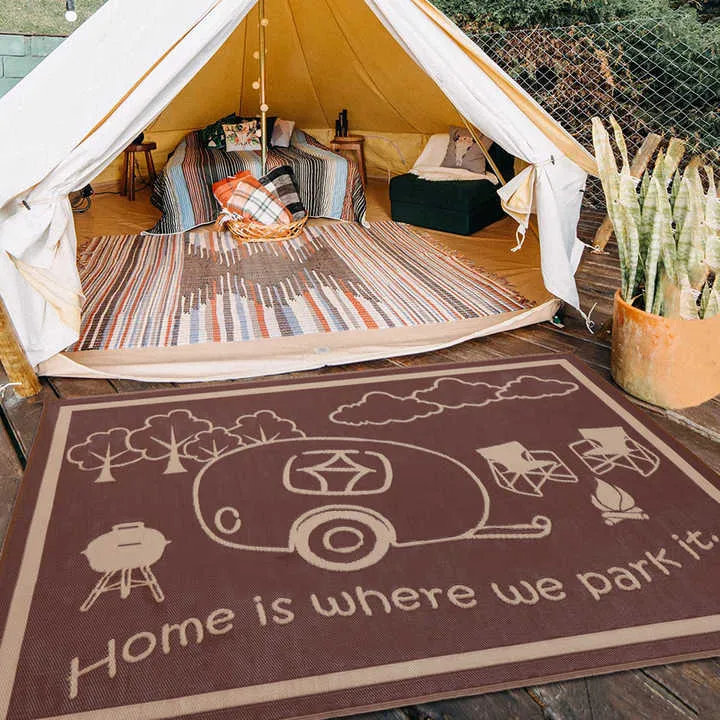 سجاد RV خارجي قابل للعكس دواسات للتصفية 3 . Reversible Outdoor RV Rugs Drain Mats Waterproof Area