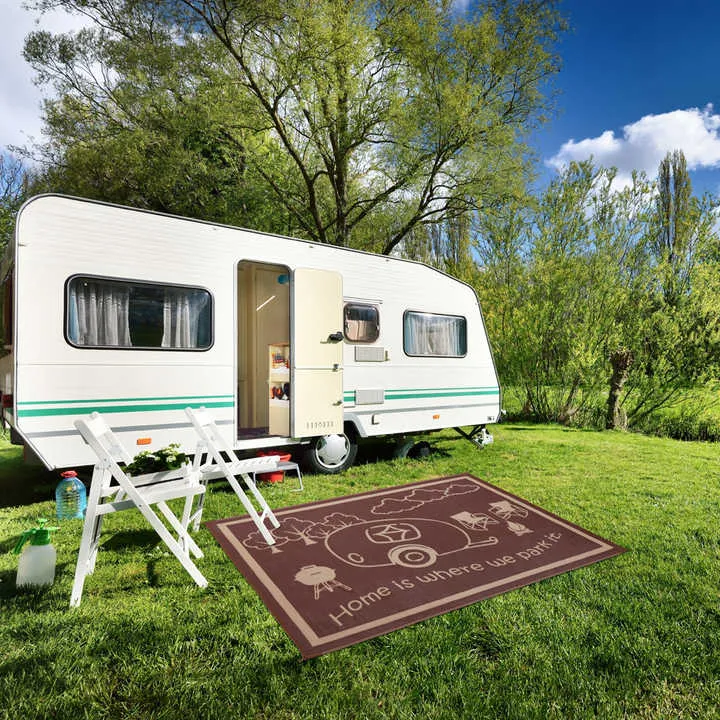 سجاد RV خارجي قابل للعكس دواسات للتصفية 3 . Reversible Outdoor RV Rugs Drain Mats Waterproof Area