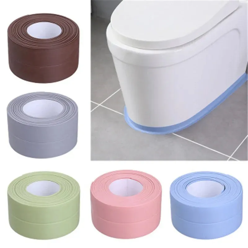 1pc Bathroom Waterproof Wall Stickers Sealing Tapes Pvc Adhesive Sealing Strips for Sink Edge Kitchen Bathroom Accessories