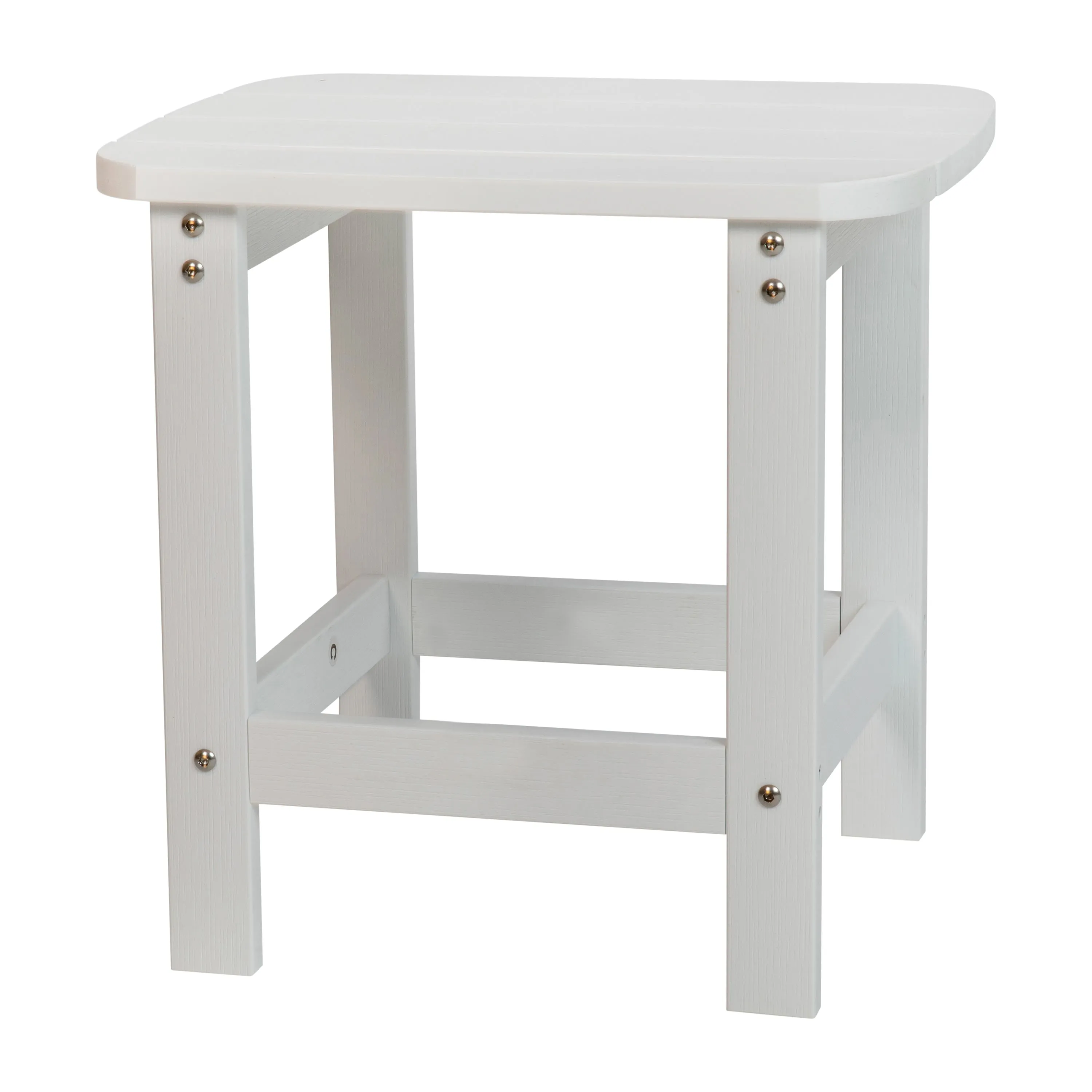 2 Pack Charlestown All-Weather Poly Resin Folding Adirondack Chairs with Side Table