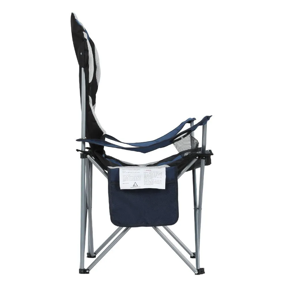 2X Camping Chairs Folding Arm Chair Portable Camping Garden Fishing