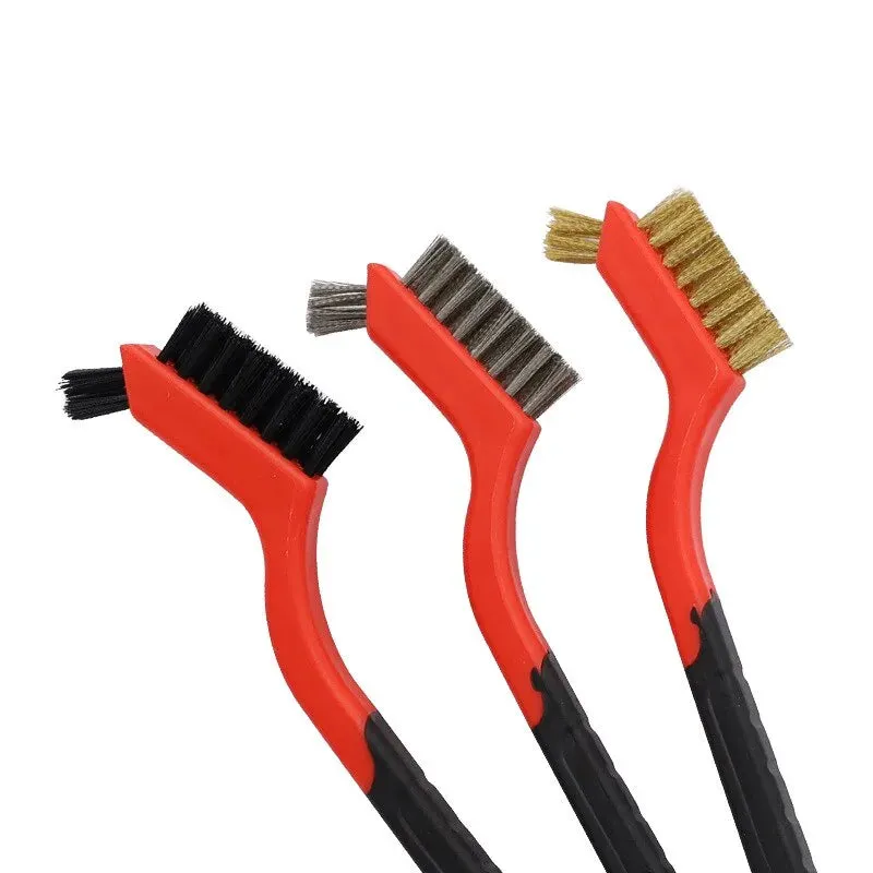 3 Piece Mini Brush Set for Gas Hood Grease and Stain Removal Cooktop Cleaning Tools with Steel Wire