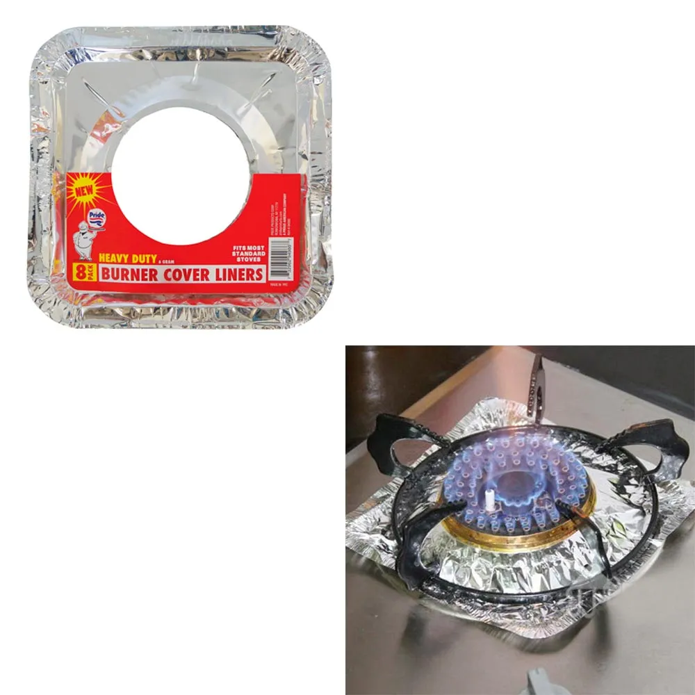 48 Aluminum Foil Square Gas Burner Disposable Stove Bib Liners Covers Wholesale