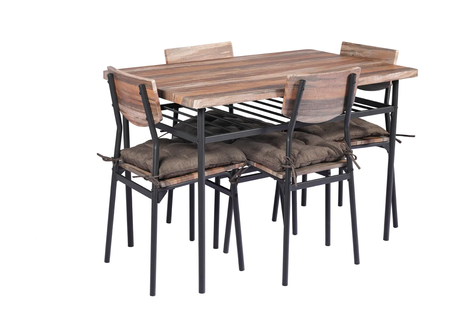 5 Piece Kitchen Dining Room Table and Chairs Furniture Set with Cushion Mat by YES4HOMES
