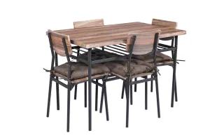 5 Piece Kitchen Dining Room Table and Chairs Furniture Set with Cushion Mat by YES4HOMES