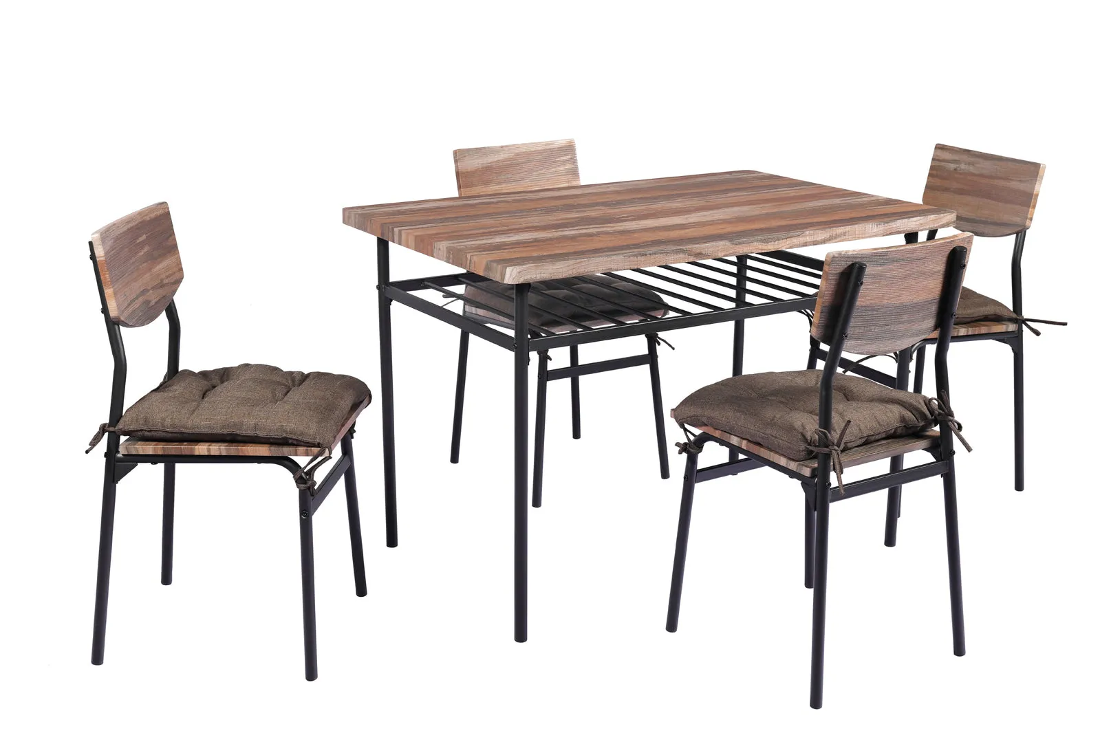 5 Piece Kitchen Dining Room Table and Chairs Furniture Set with Cushion Mat by YES4HOMES