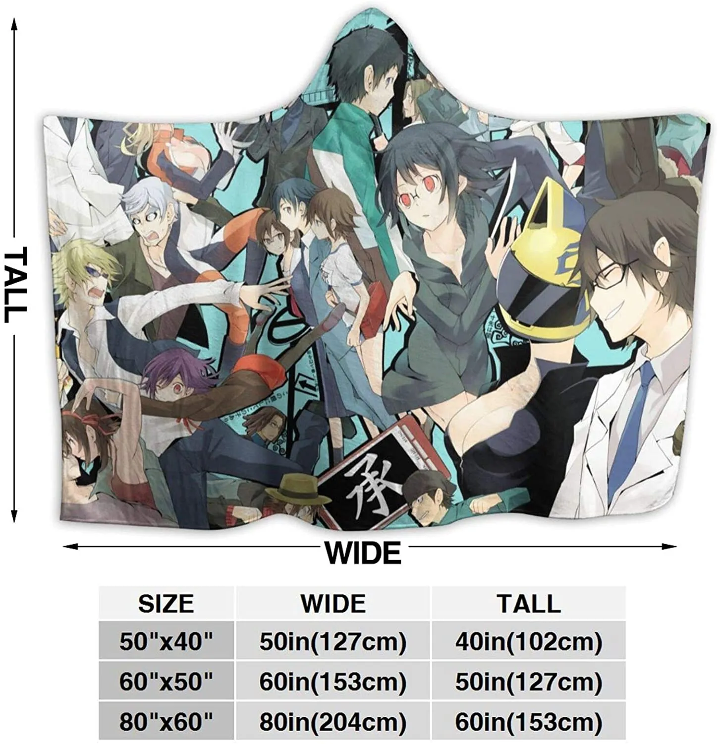 Anime Durarara Flannel Hooded Blanket Cloak