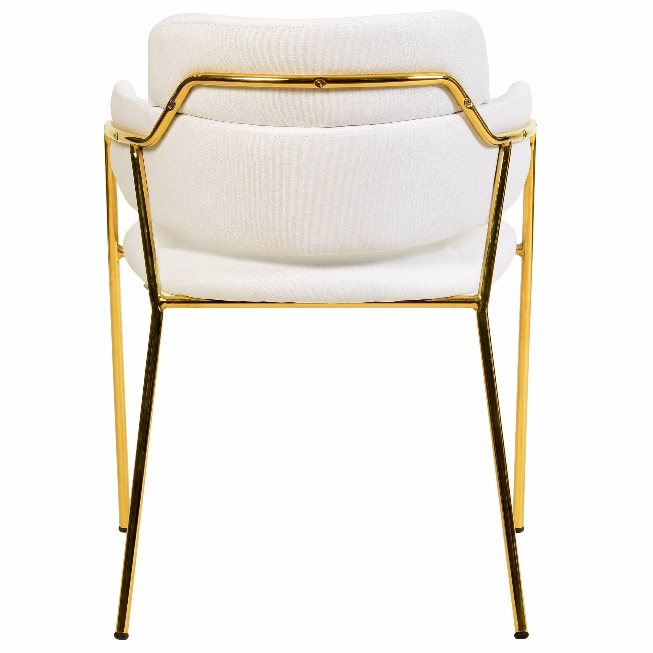 Axis Upholstered Dining Chairs Curved Open-Back & Gold Legs Set of 4