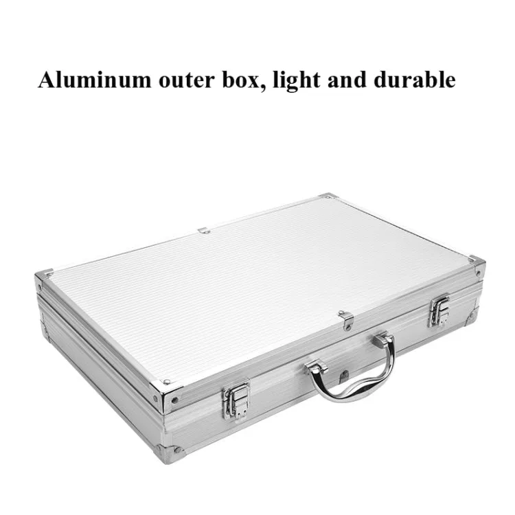 Barbecue Combination Tool Set Aluminum Box Stainless Steel Grill Set, 10 in 1