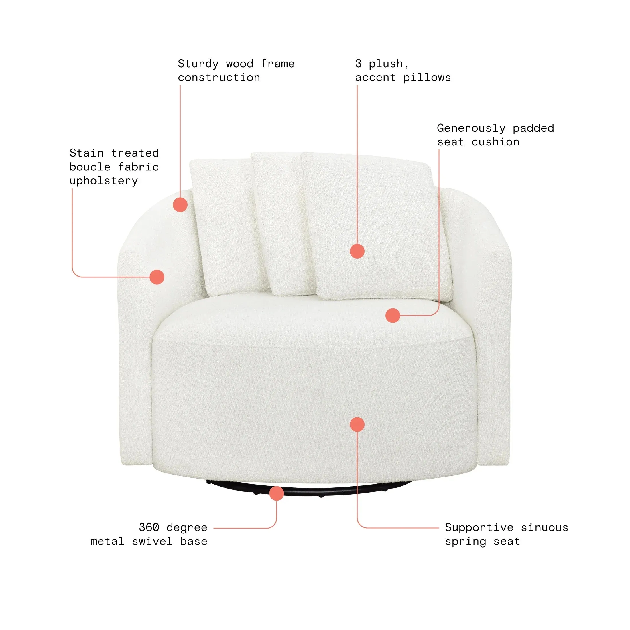 Beautiful Drew Chair by Drew Barrymore, Cream Boucle