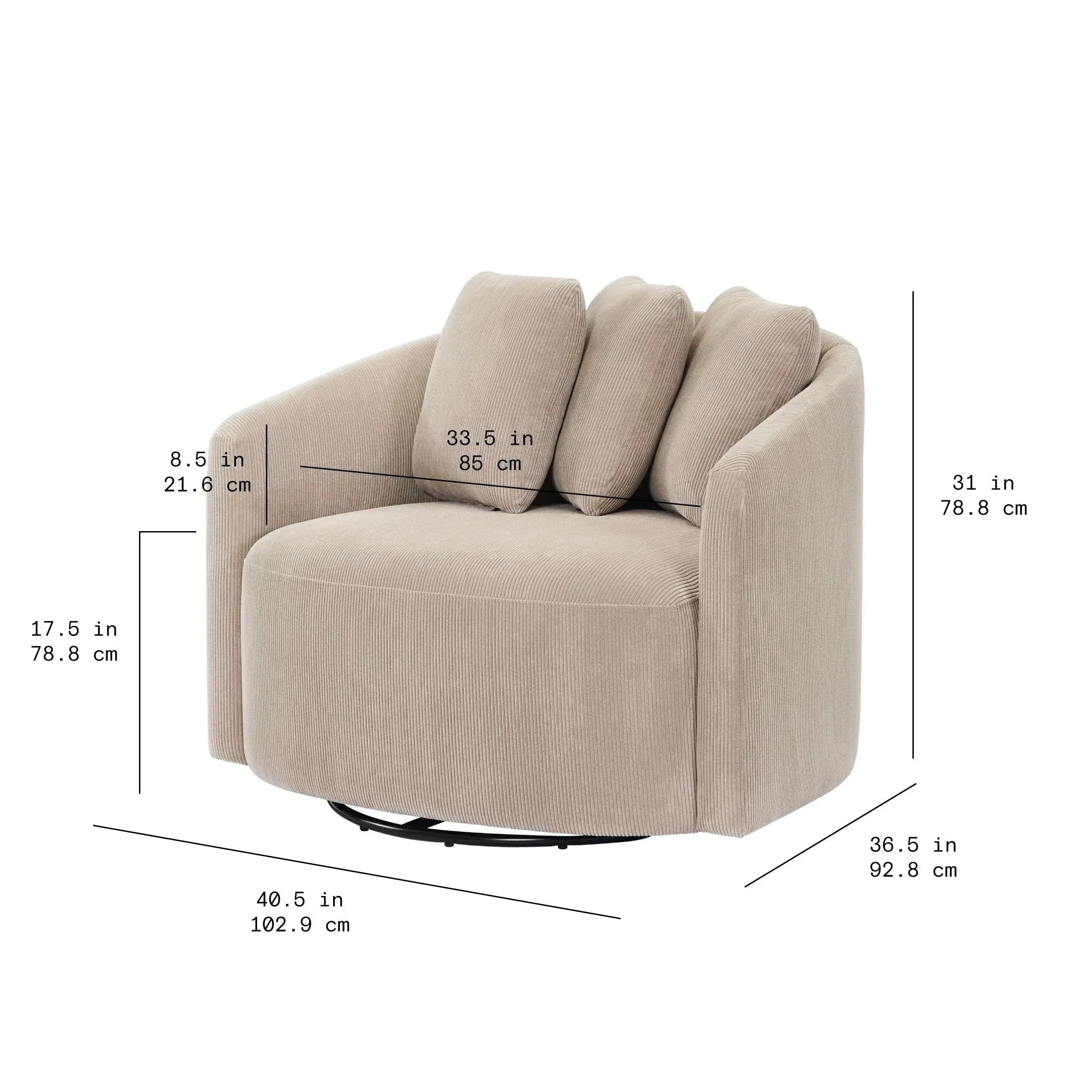 Beautiful Drew Chair by Drew Barrymore, Fawn Cord