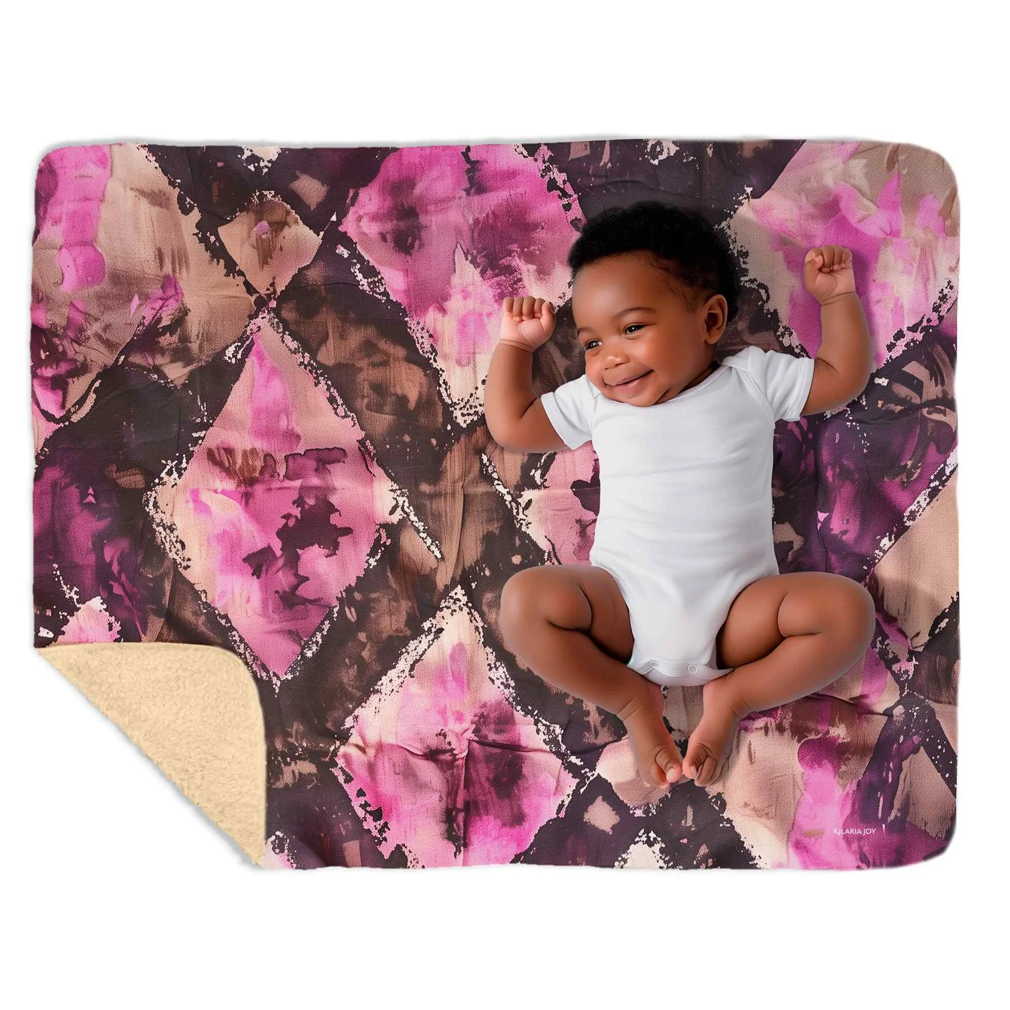 Berry Batik Snuggly Sherpa Baby Blanket, 40"x30"