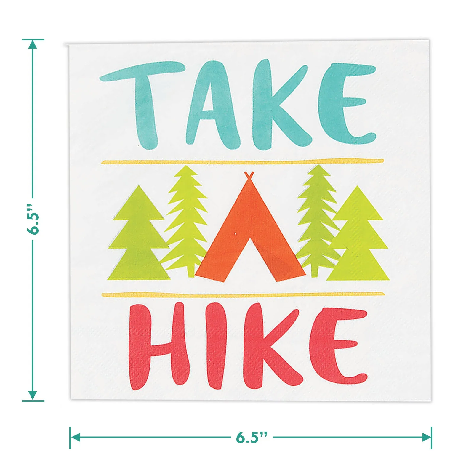 Camping Party Tent Adeventure Paper Dessert Plates and Take a Hike Napkins (Serves 16)