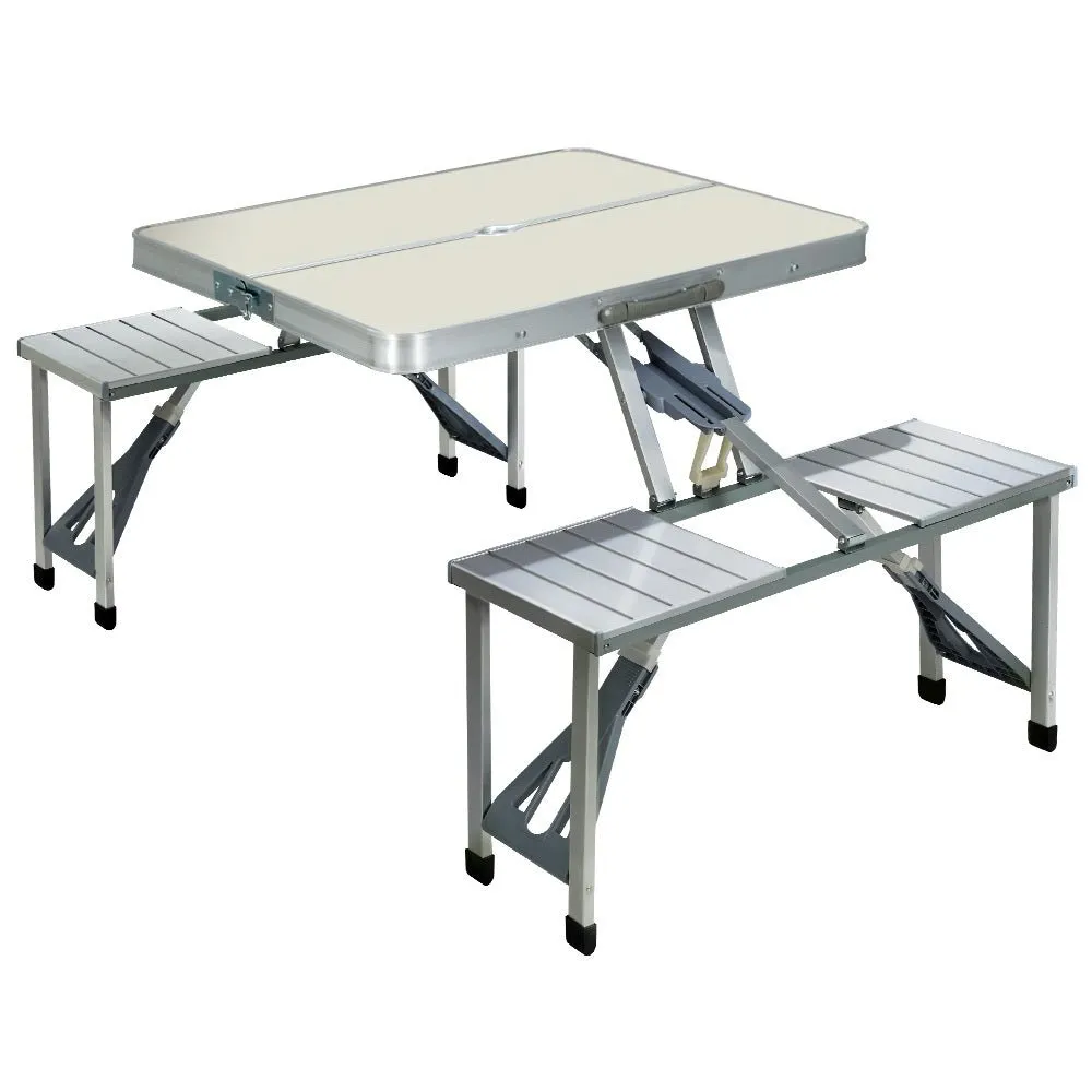 Camping Table with Chairs Folding Outdoor Picnic Beach BBQ 85CM