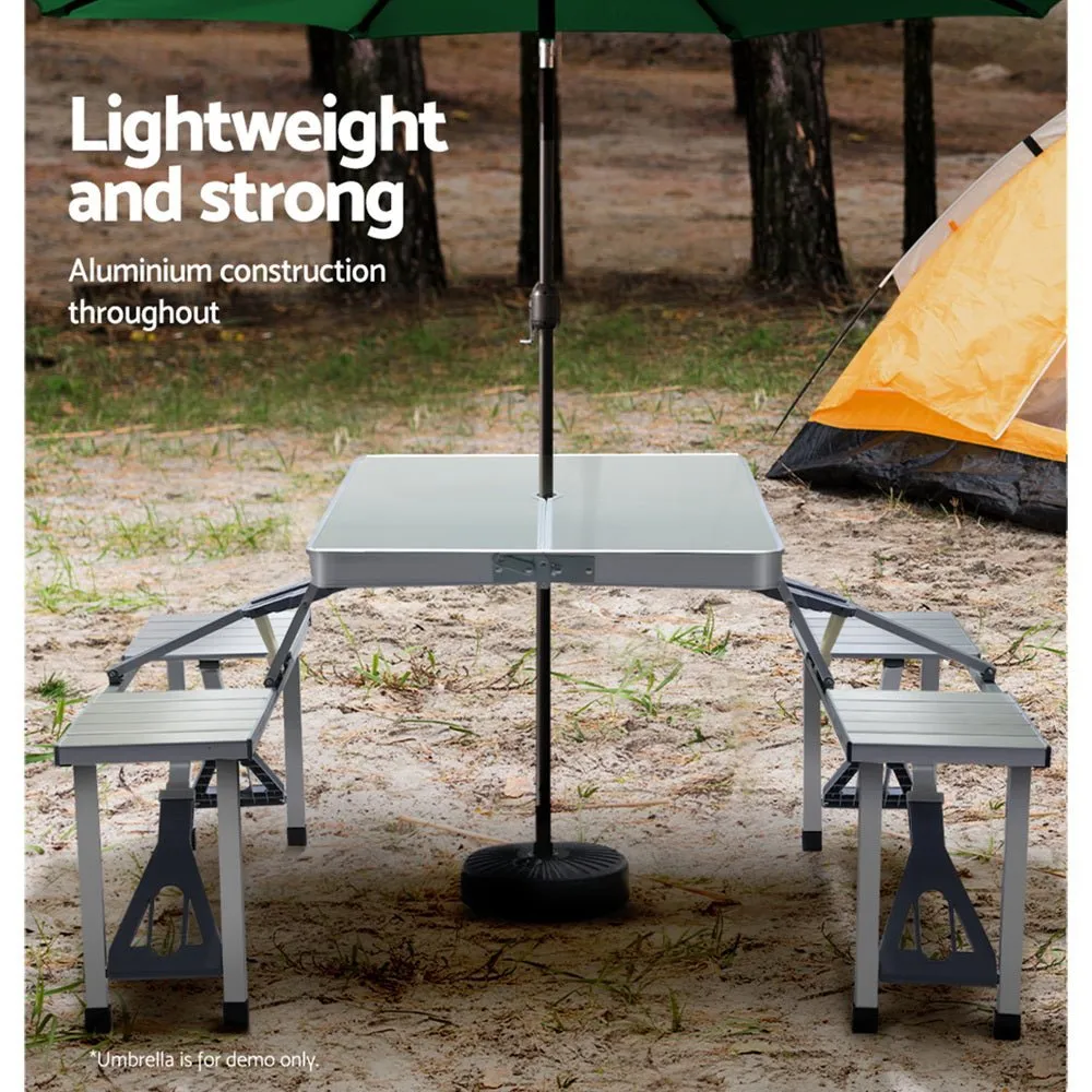 Camping Table with Chairs Folding Outdoor Picnic Beach BBQ 85CM