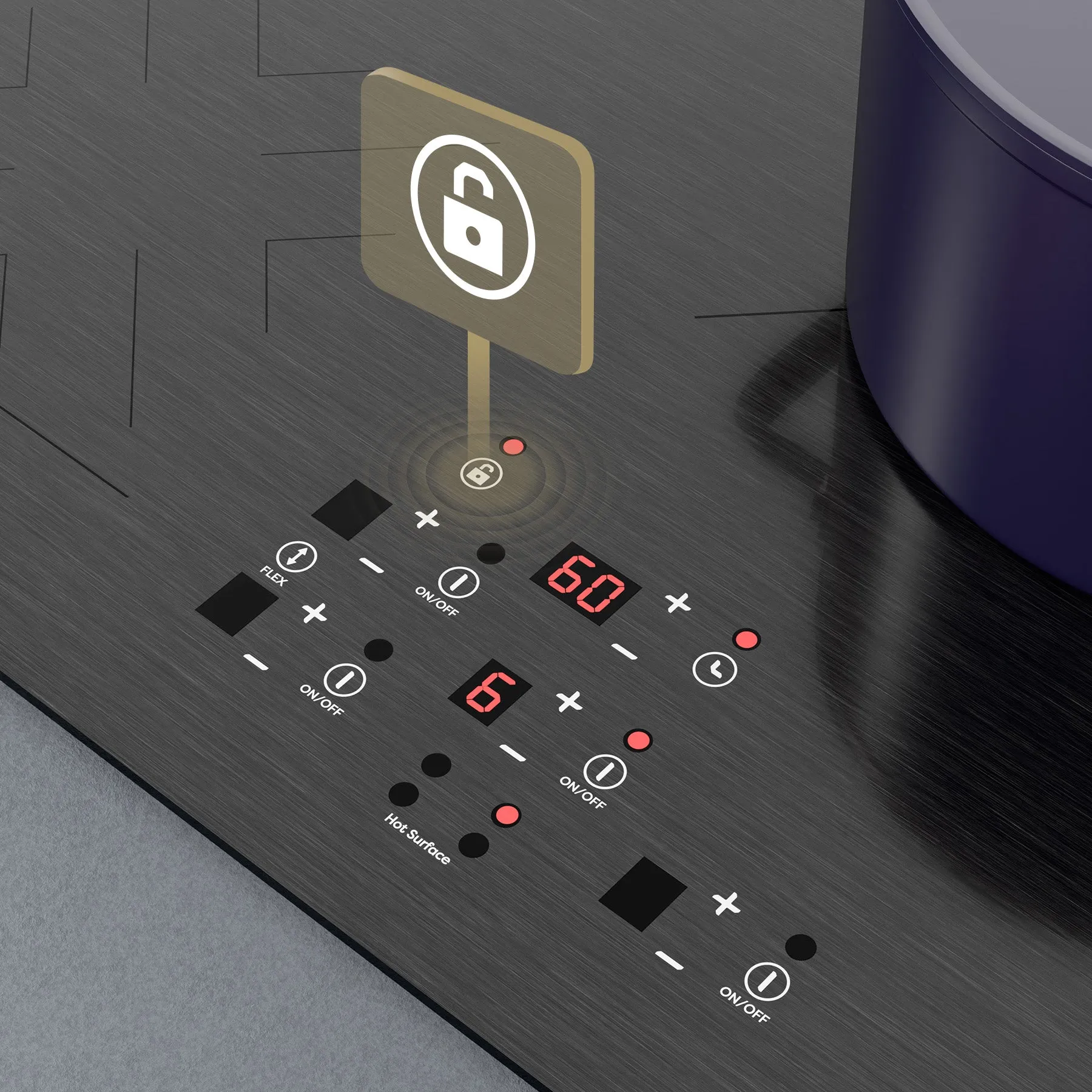 CIARRA 30 Inch Built-in Induction Cooktop with 4 Booster Burners 1 Flex Zone CABIH304BF-S