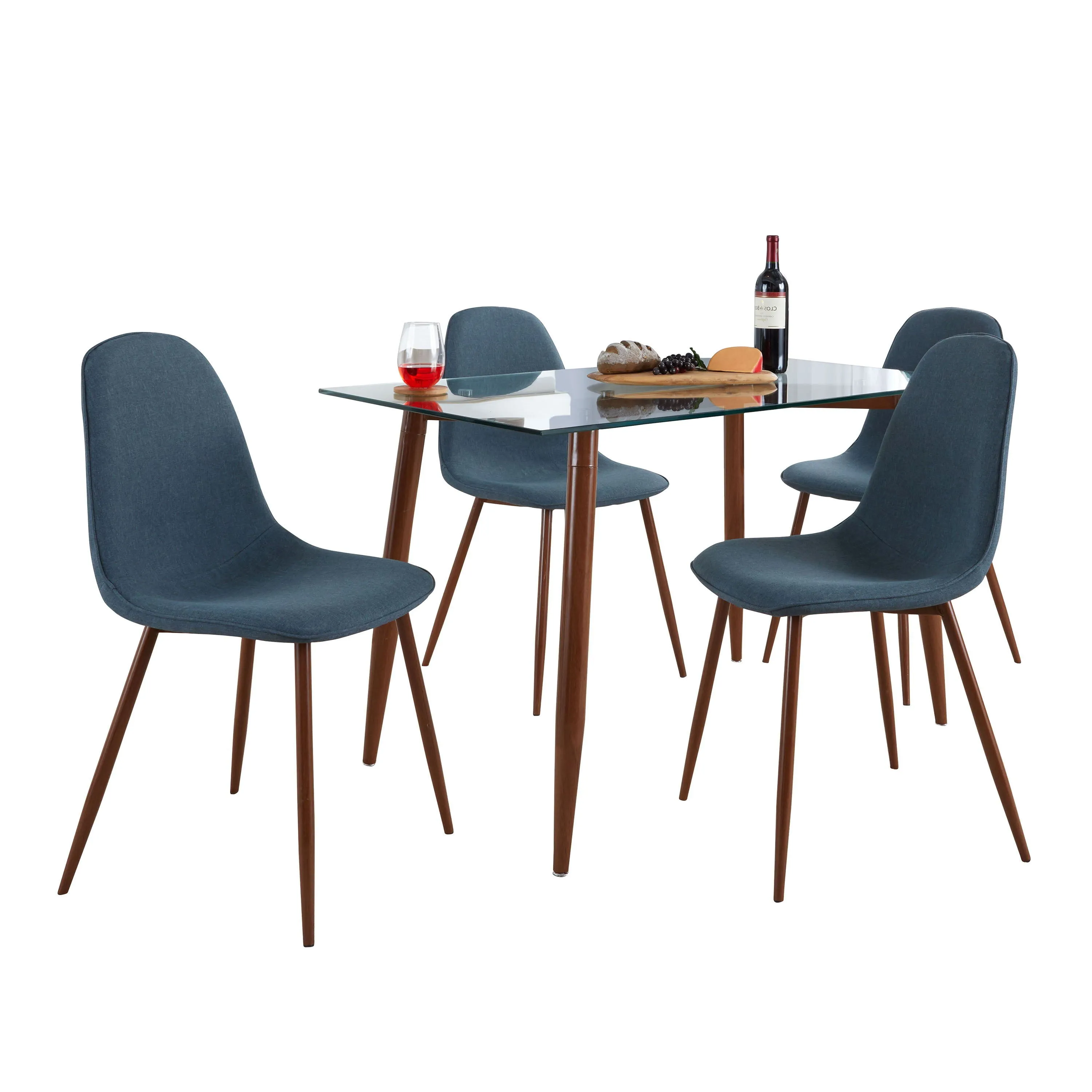 Clara Pebble - 5 Piece Mid-Century Modern Dining Set by Couch.com