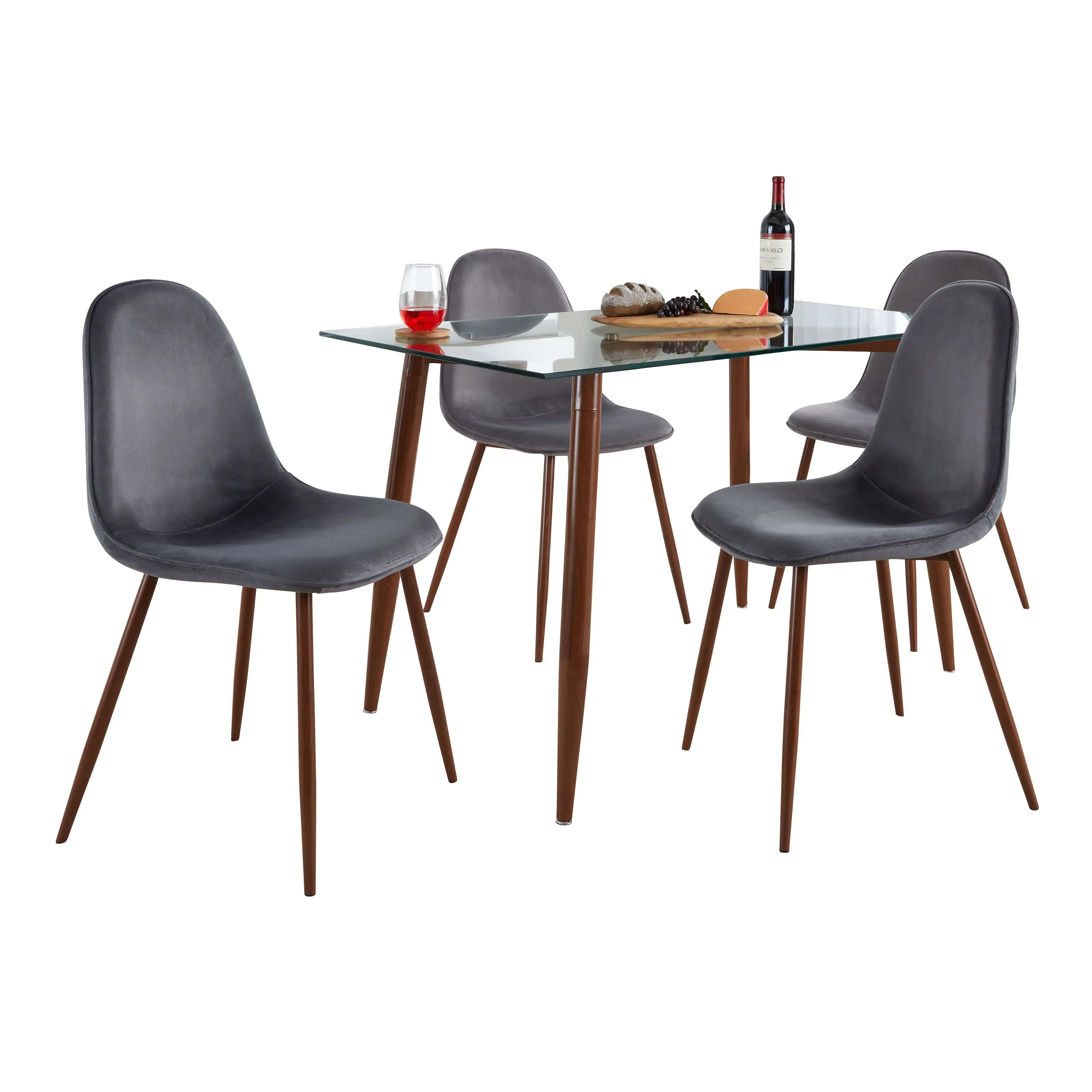 Clara Pebble - 5 Piece Mid-Century Modern Dining Set by Couch.com