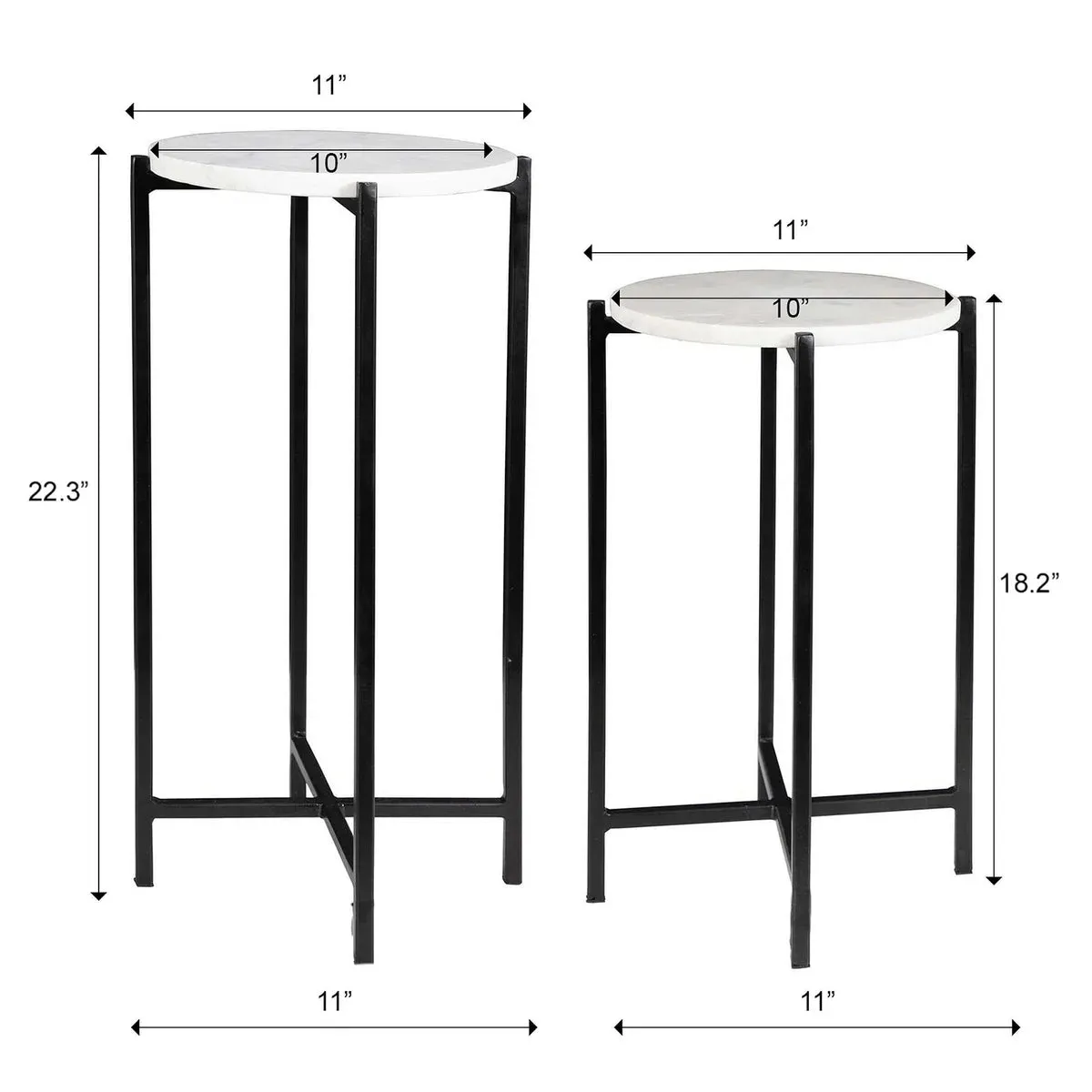 Concord 2-piece Marble Nesting Side Tables