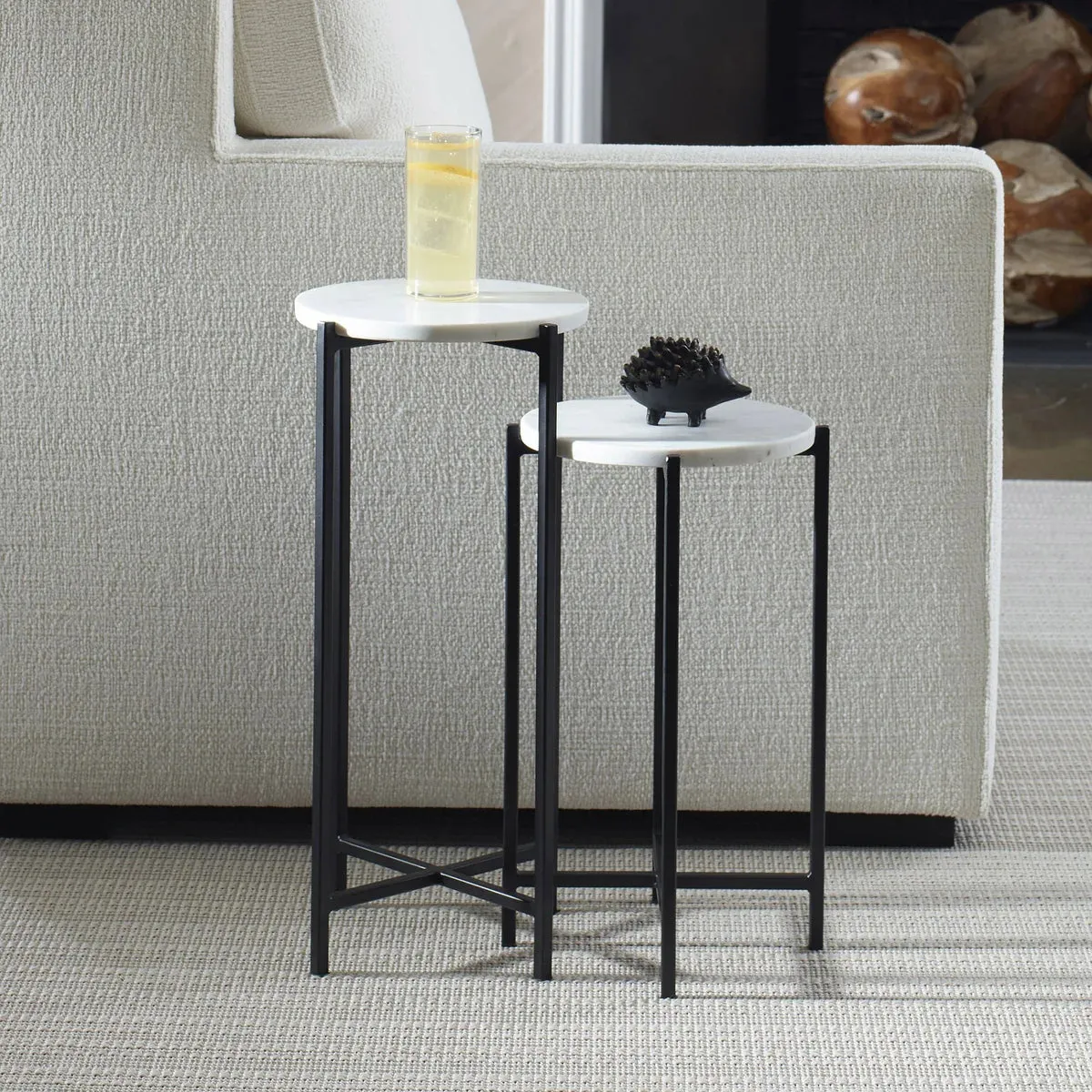 Concord 2-piece Marble Nesting Side Tables