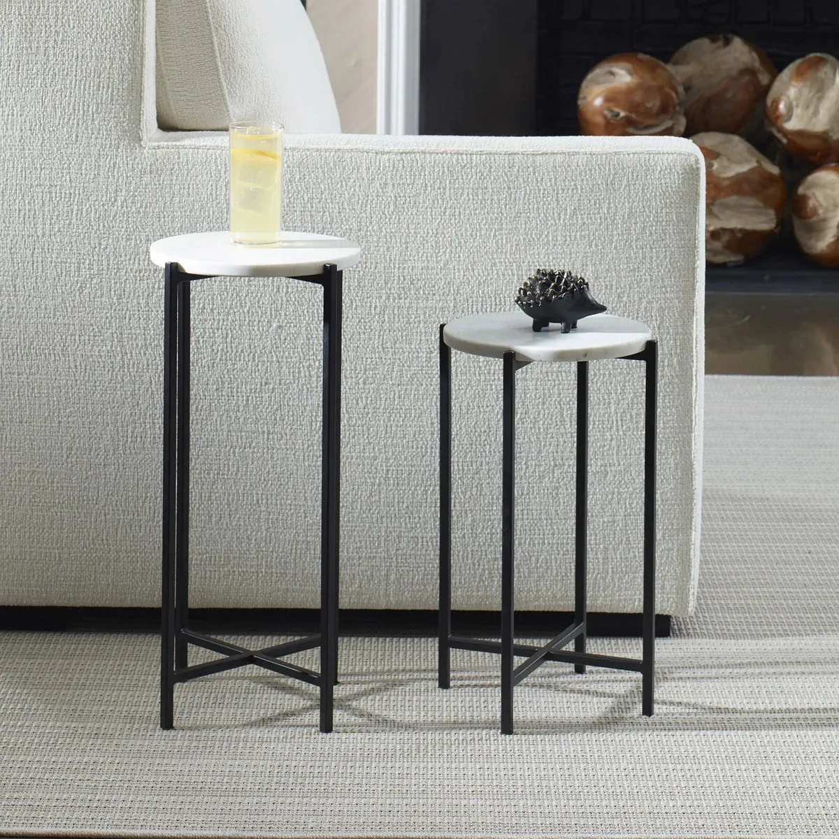 Concord 2-piece Marble Nesting Side Tables