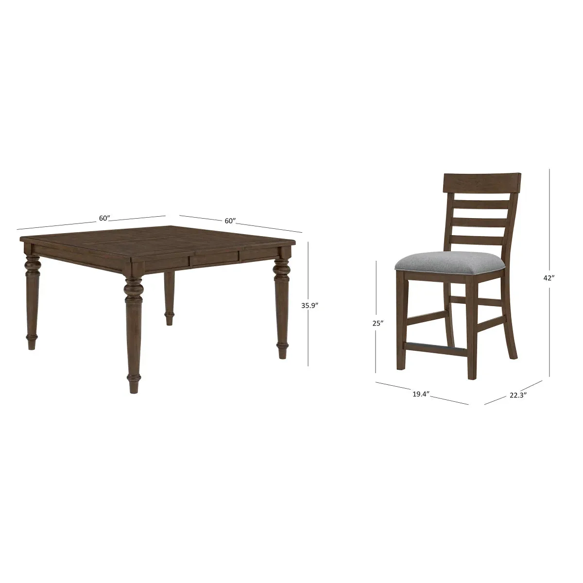 Concord Counter Height Dining Table and 8 Chairs