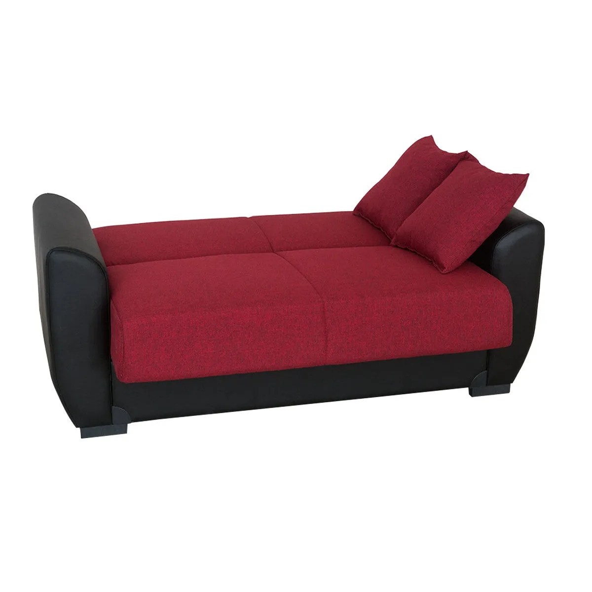 Emily Red & Black PU Leather Arms Chair