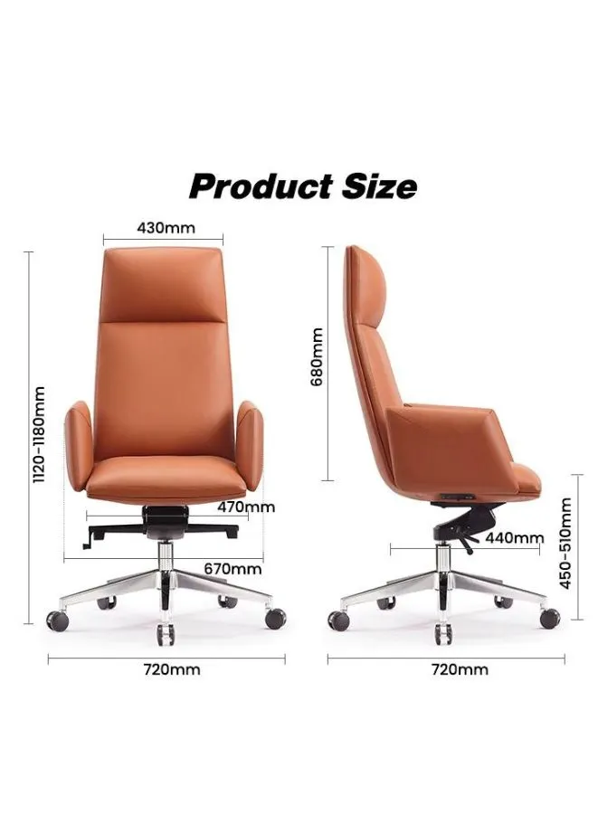 Executive Ergonomic Office Luxury Swivel Leather Chair with Headrest