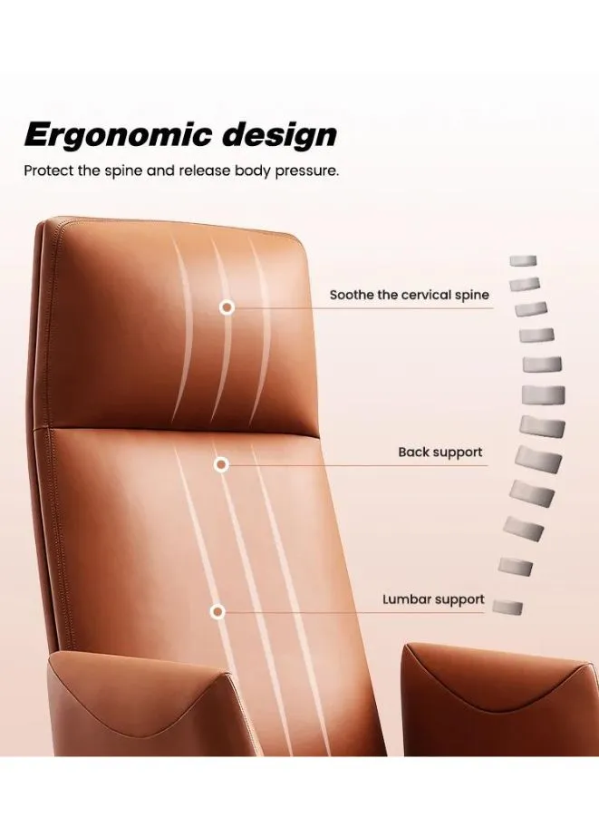Executive Ergonomic Office Luxury Swivel Leather Chair with Headrest