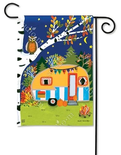 Fall Camping Garden Flag