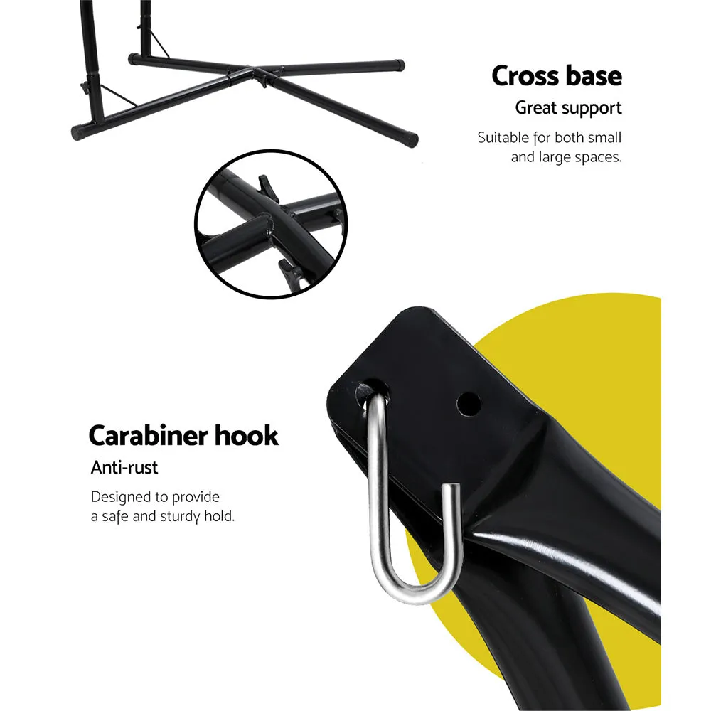 Hammock Chair Outdoor Camping Hanging with Steel Stand - Rainbow