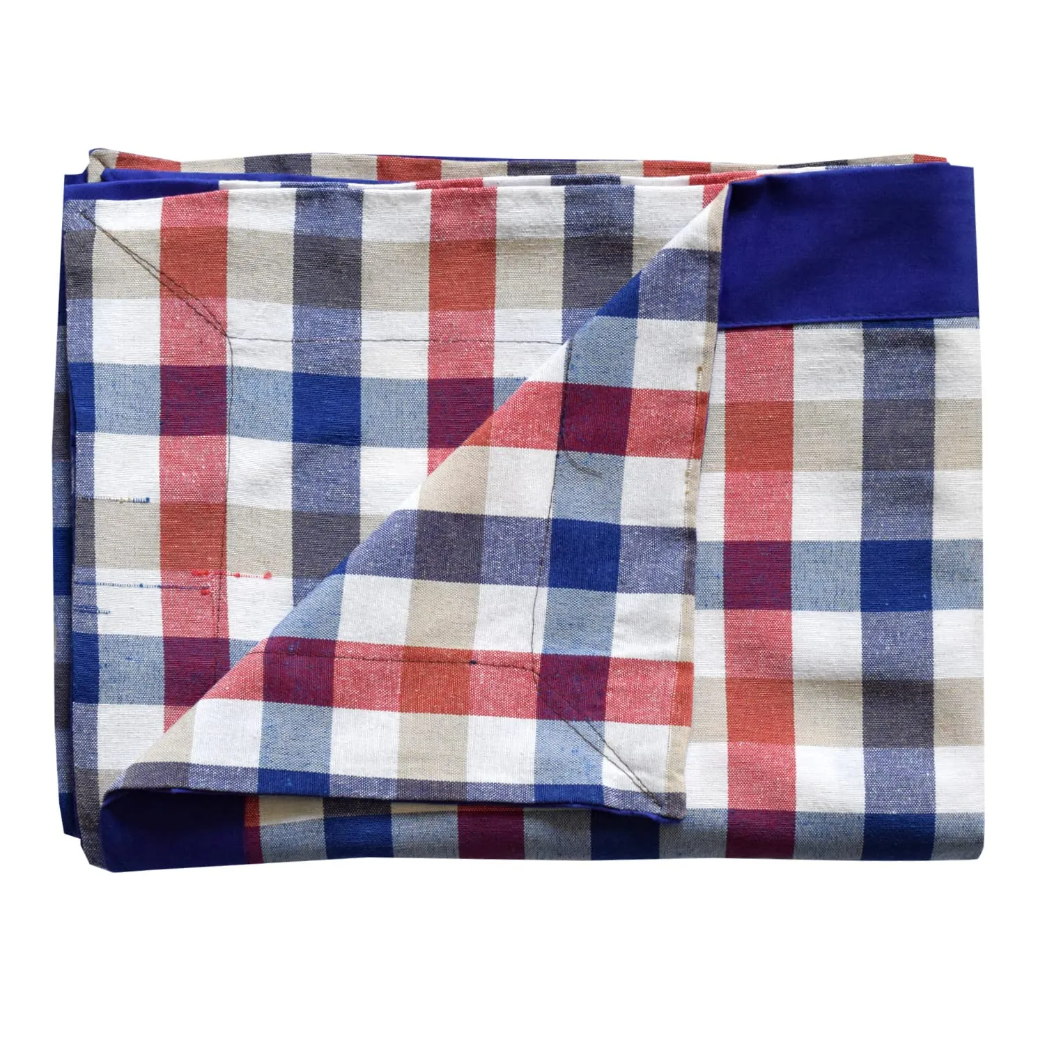 Heart Home Check Print Cotton Dining Table Cover/Table Cloth for Home Decorative Luxurious 6 Seater, 60"x90" (Blue) 54HH4270.
