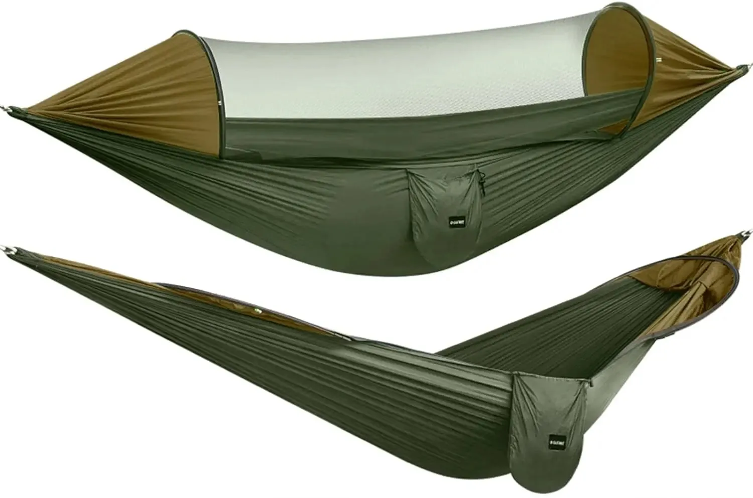 Large Camping Hammock with Mosquito Net 2 Person Pop-up Parachute Lightweight Hanging Hammocks Tree Straps Swing Hammock Bed