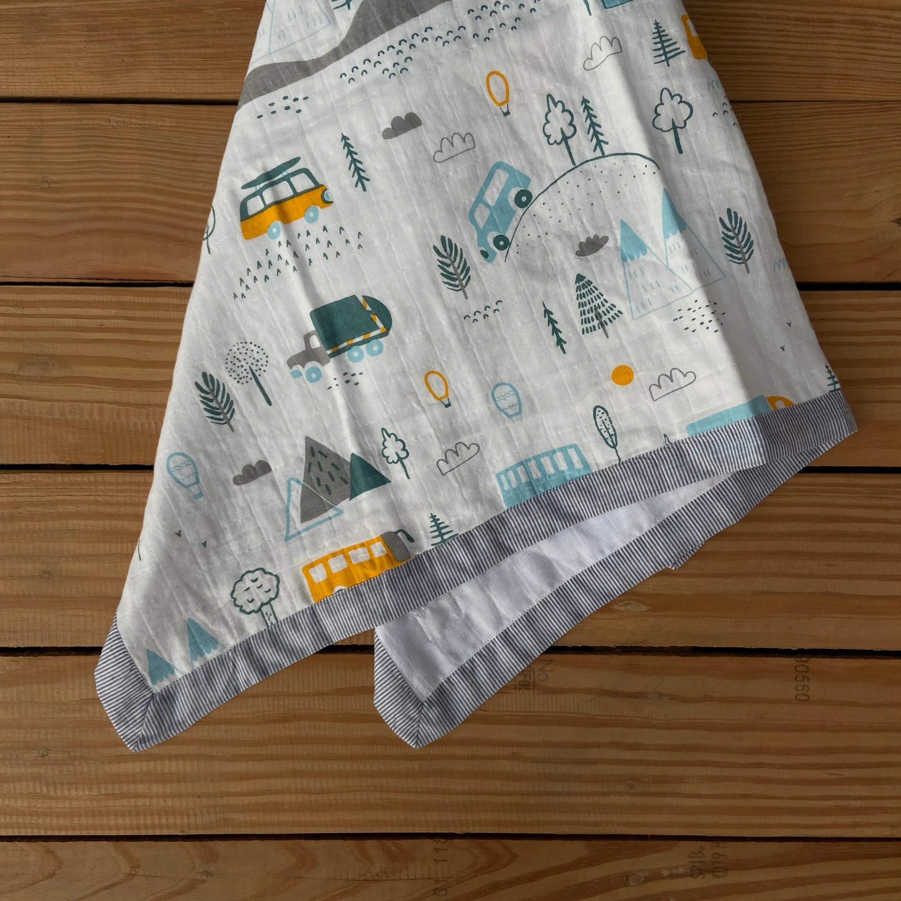 Little Campers Muslin Baby Blanket (Two-Layer Dohar),GOTS Certified,90x120 Cms