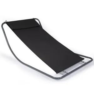 Lounge Chair for Outside, Patio Rocking Chaise w/ Detachable Pillow for Camping