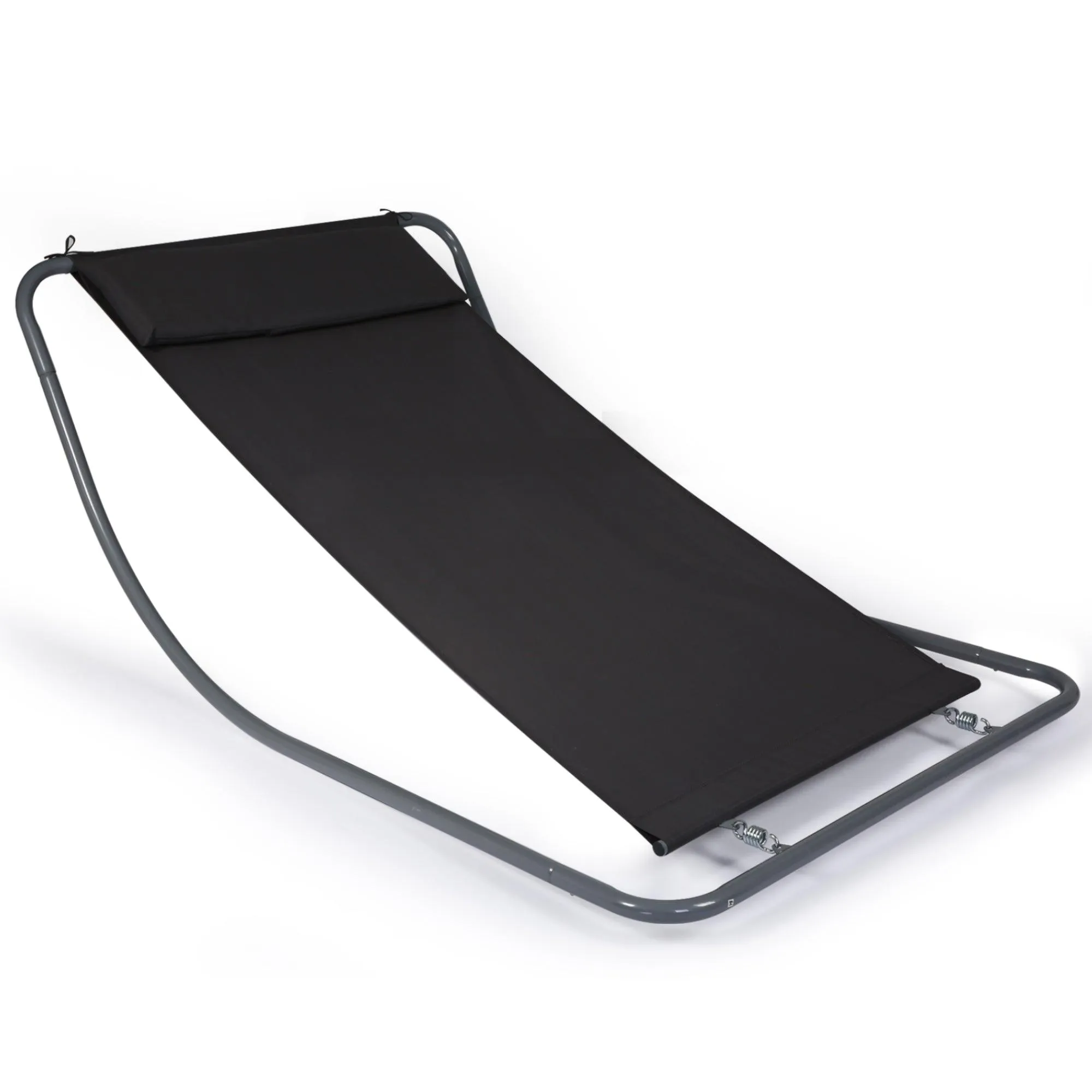 Lounge Chair for Outside, Patio Rocking Chaise w/ Detachable Pillow for Camping