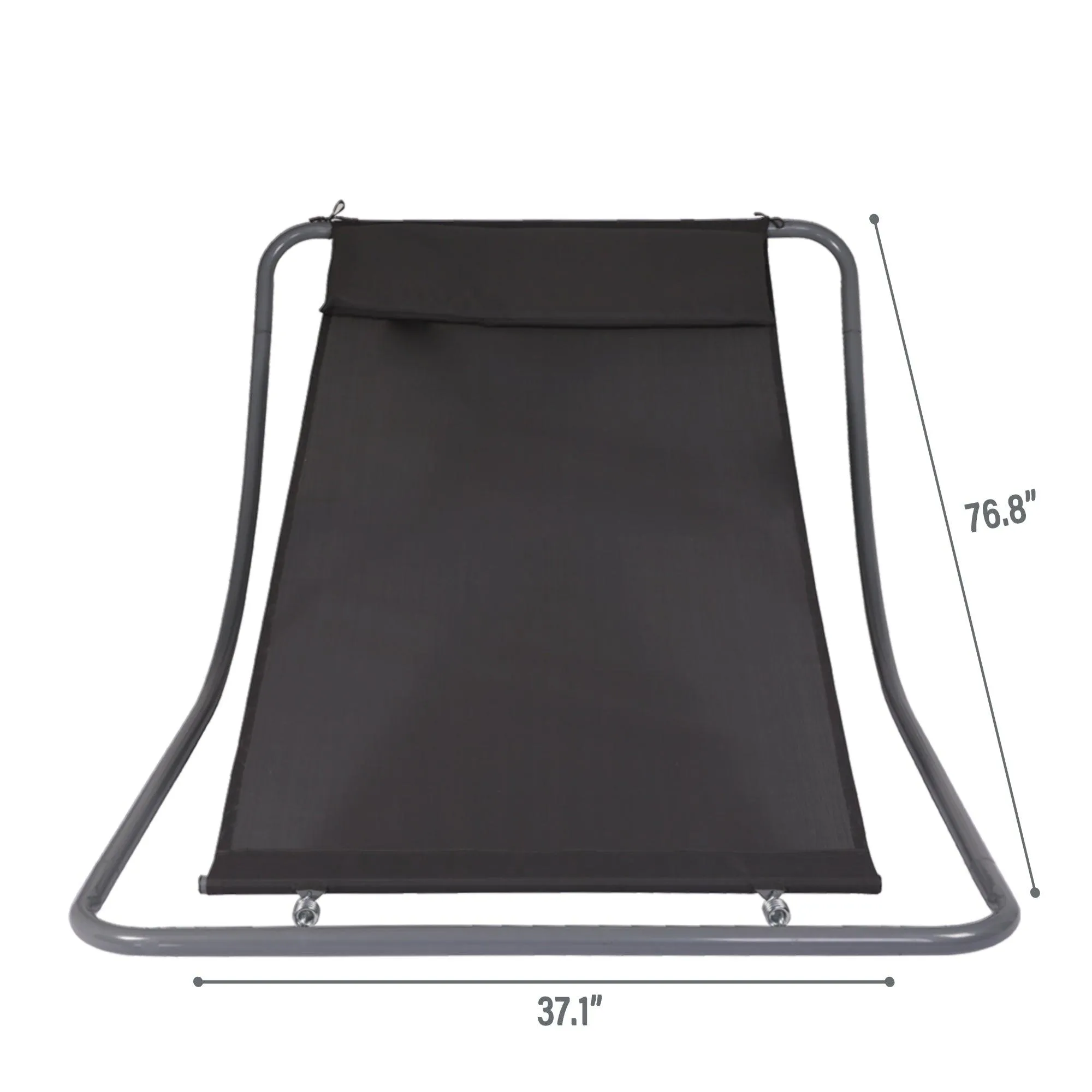 Lounge Chair for Outside, Patio Rocking Chaise w/ Detachable Pillow for Camping