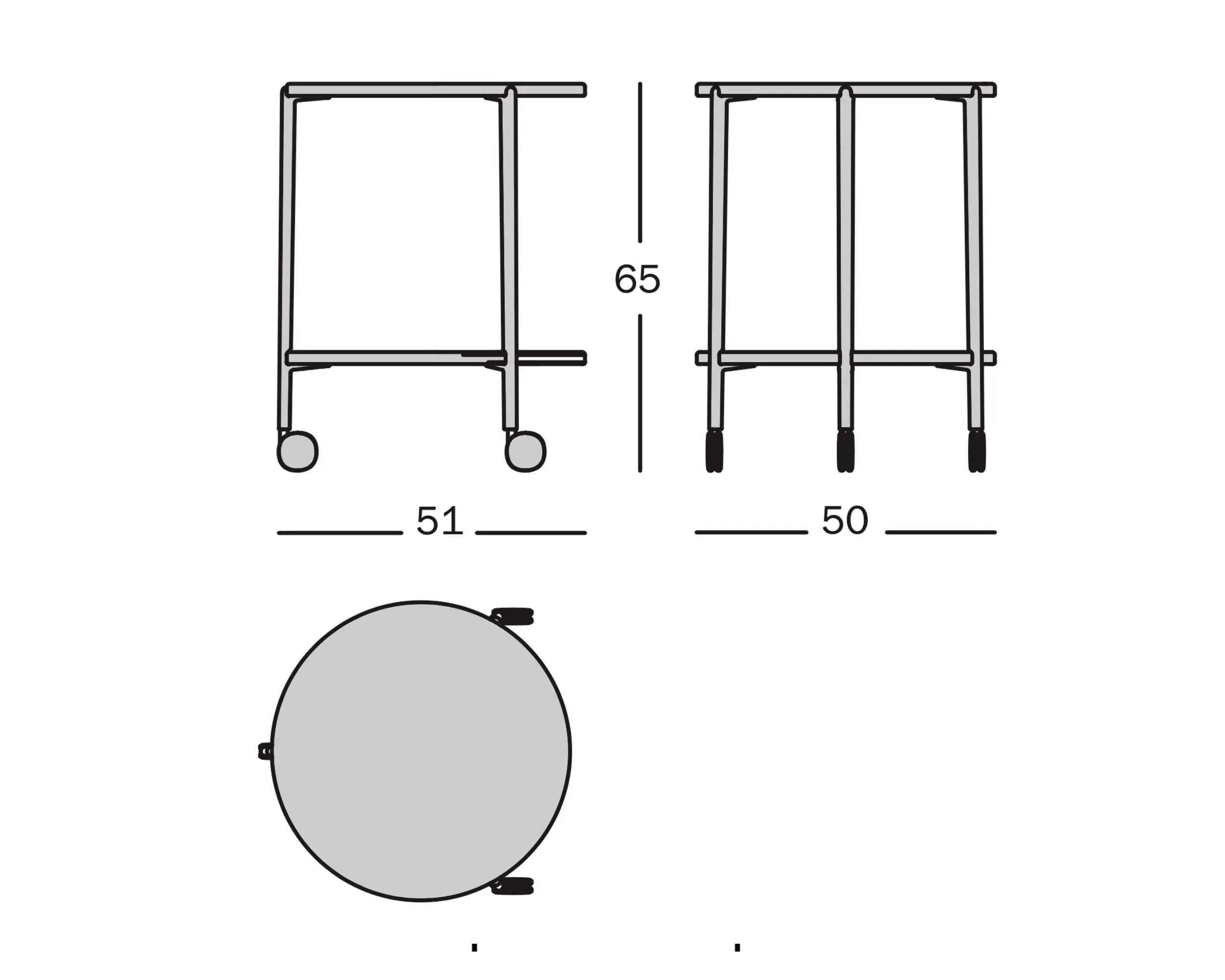 Magis Tambour table on wheels
