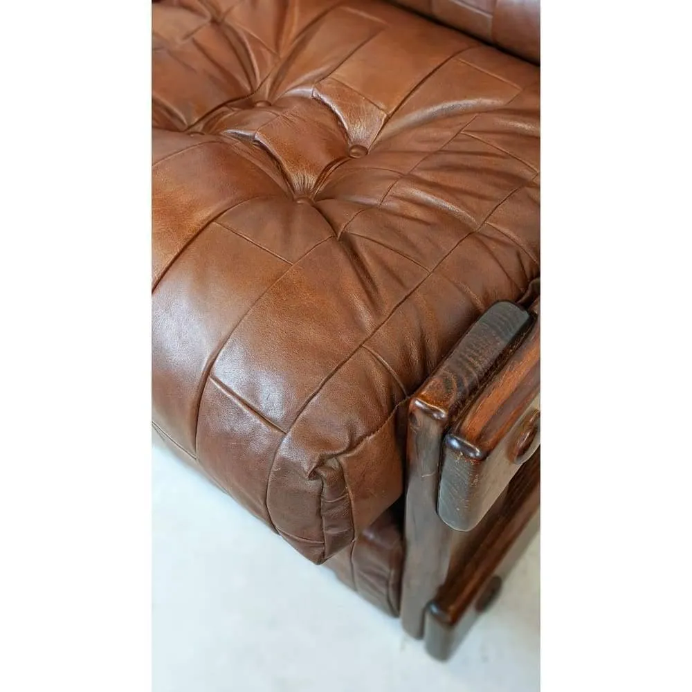 Pair of Vintage Mid Century Danish Patchwork Leather chairs