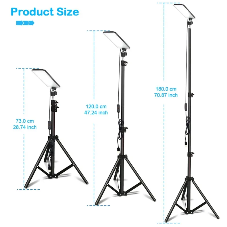 Portable LED Camping Light  Adjustable Tripod for Selfies & Outdoor Lighting