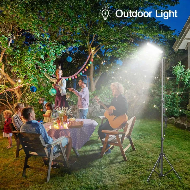 Portable LED Camping Light  Adjustable Tripod for Selfies & Outdoor Lighting