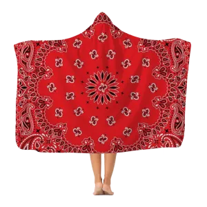 Red Bloods Bandana Premium Adult Hooded Blanket
