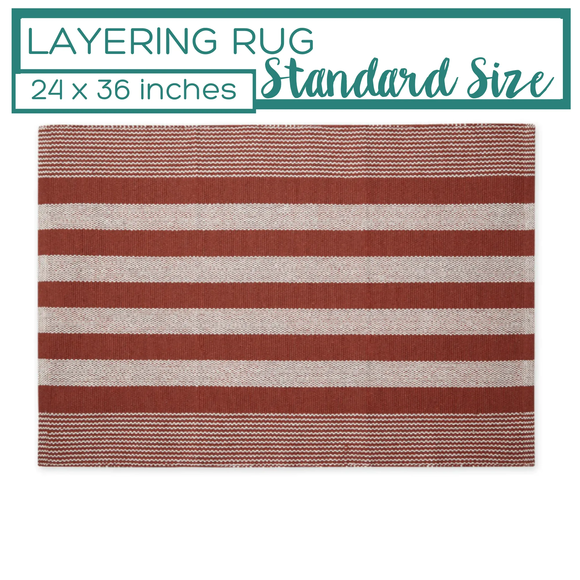 Red Striped Recycled Yarn Rug, 2X3 Ft