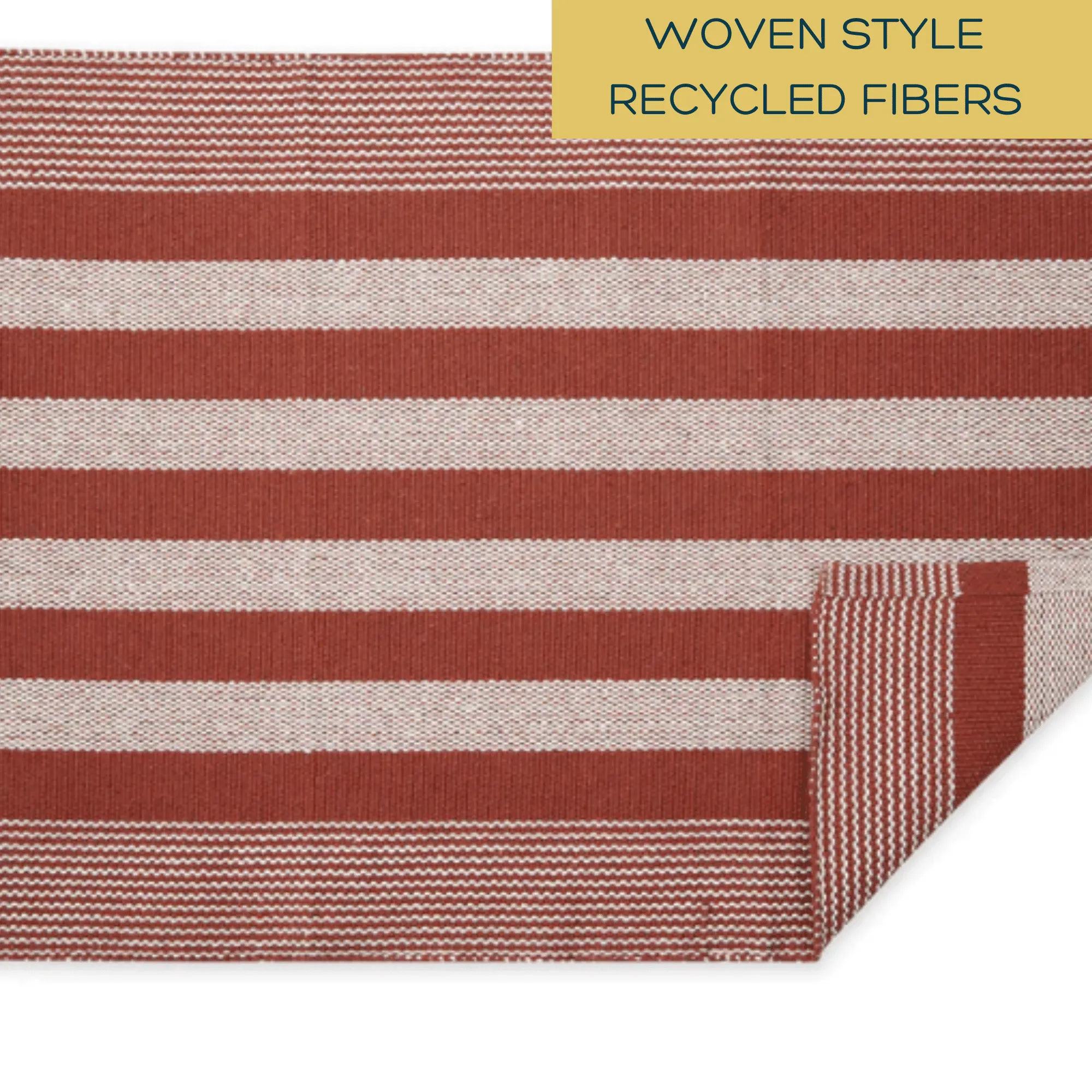 Red Striped Recycled Yarn Rug, 2X3 Ft