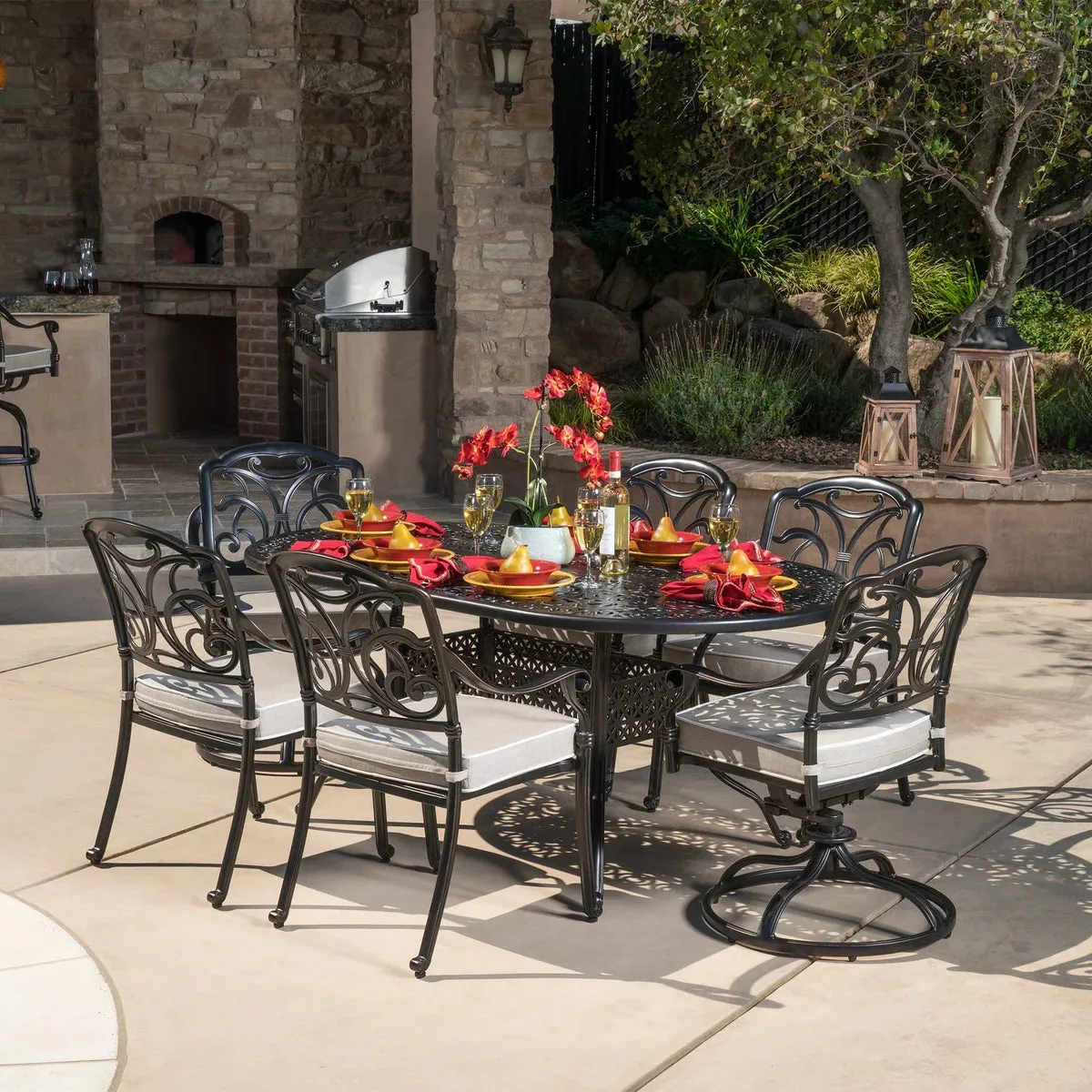 San Paulo 7-piece Patio Dining Set, Beige