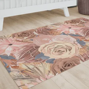 Soft Boho Floral Nursery Rug