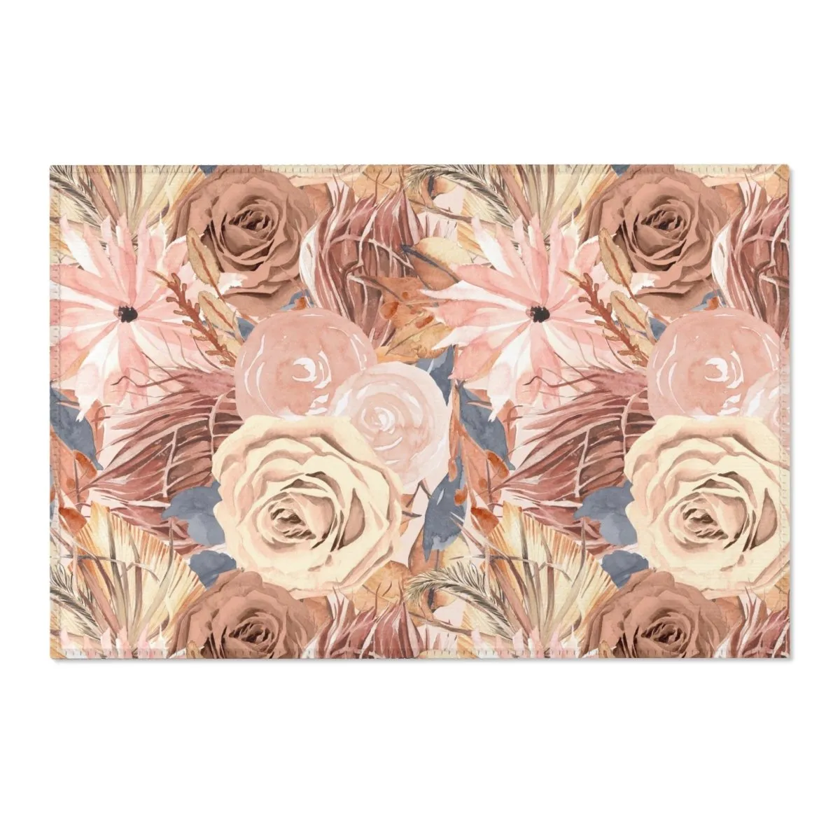 Soft Boho Floral Nursery Rug