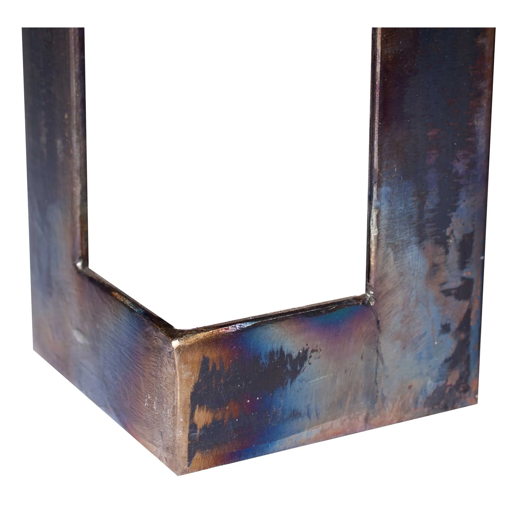 Steel Strap Rectangle Dining Table with Copper Top
